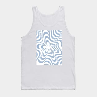 Abstract Groovy Retro Liquid Swirl Light Blue Pattern Tank Top